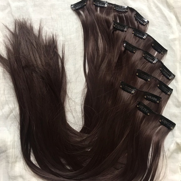 22” 16 clips hair extension clip in